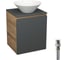 Тумба Bauedge Bau Dream Blackwood 50 графит, раковина BAU Dream D43, выпуск клик-клак, белый SD4066 1