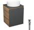 Тумба Bauedge Bau Dream Blackwood 50 графит, раковина BAU Dream круглая, выпуск клик-клак, черный SD4049 1
