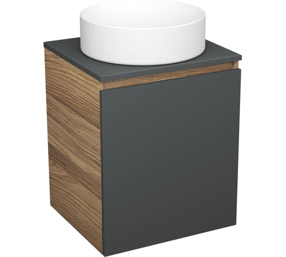 Тумба Bauedge Bau Dream Blackwood 50 графит, раковина BAU Dream круглая SD4046