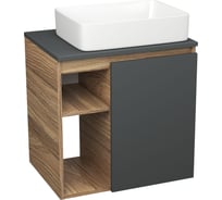 Тумба Bauedge Bau Dream Blackwood 60 правая, графит, раковина BAU Hotel 48х37 SD4216