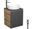 Тумба Bauedge Bau Dream Blackwood 50 графит, раковина BAU Dream круглая, смеситель для раковины высокий Hotel Still, нержавеющая сталь, выпуск клик-клак, хром SD4052 1