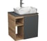 Тумба Bauedge Bau Dream Blackwood 60 правая, графит, раковина BAU Hotel 51х39, мрамор, смеситель для раковины высокий Hotel Still нержавеющая сталь SD4266 1
