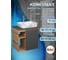 Тумба Bauedge Bau Dream Blackwood 60 правая, графит, раковина BAU Hotel 51х39, мрамор, смеситель для раковины высокий Hotel Still нержавеющая сталь SD4266 5