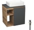 Тумба Bauedge Bau Dream Blackwood 60 правая, графит, раковина BAU Hotel 48х37, выпуск клик клак белый SD4218 1