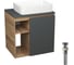 Тумба Bauedge Bau Dream Blackwood 60 правая, графит, раковина BAU Hotel 48х37, выпуск клик клак черный SD4219 1