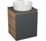 Тумба Bauedge Bau Dream Blackwood 50 графит, раковина BAU Element Cristal D40, белая SD4137 1