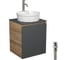Тумба Bauedge Bau Dream Blackwood 50 графит, раковина BAU Element Cristal D40, белая, смеситель Hotel Dream, нерж. сталь, выпуск клик-клак, белый SD4149 1