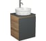 Тумба Bauedge Bau Dream Blackwood 50 графит, раковина BAU Element Cristal D40, белая, смеситель Hotel Dream, нерж. сталь SD4140 1