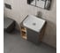 Тумба Bauedge Bau Dream Blackwood 60 правая, графит, раковина BAU Hotel 48х37, смеситель для раковины высокий Hotel Still, нержавеющая сталь, выпуск клик клак SD4222 13