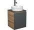 Тумба Bauedge Bau Dream Blackwood 50 графит, раковина BAU Element Cristal D40, белая, смеситель Hotel Dream Black, нерж. сталь, черный SD4141 1