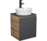 Тумба Bauedge Bau Dream Blackwood 50 графит, раковина BAU Element Cristal D40, белая, смеситель Hotel Black, черный SD4139 1