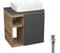 Тумба Bauedge Bau Dream Blackwood 60 правая, графит, раковина BAU Hotel 48х37, выпуск клик клак хром SD4217 1