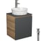 Тумба Bauedge Bau Dream Blackwood 50 графит, раковина BAU Element Cristal D40, белая, смеситель Hotel Still, нерж. сталь, выпуск клик-клак, хром SD4145 1
