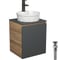 Тумба Bauedge Bau Dream Blackwood 50 графит, раковина BAU Element Cristal D40, белая, смеситель Hotel Black, черный, выпуск клик-клак черный SD4147 1