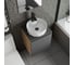 Тумба Bauedge Bau Dream Blackwood 50 графит, раковина BAU Element Cristal D40, белая, смеситель Hotel Black, черный, выпуск клик-клак черный SD4147 8