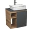 Тумба Bauedge Bau Dream Blackwood 60 правая, графит, раковина BAU Hotel Black Rand 48х37, смеситель для раковины высокий Hotel Still нержавеющая сталь SD4248 1