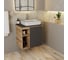 Тумба Bauedge Bau Dream Blackwood 60 правая, графит, раковина BAU Hotel Black Rand 48х37, смеситель для раковины высокий Hotel Still нержавеющая сталь SD4248 9