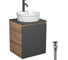 Тумба Bauedge Bau Dream Blackwood 50 графит, раковина BAU Element Cristal D40, белая, смеситель Hotel Dream Black, нерж. сталь, черный, выпуск клик-клак черный SD4150 1