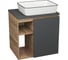 Тумба Bauedge Bau Dream Blackwood 60 правая, графит, раковина BAU Hotel Black Rand 48х37 SD4243 1