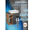 Тумба Bauedge Bau Dream Blackwood 60 правая, графит, раковина BAU Hotel Black Rand 48х37, смеситель для раковины высокий Hotel Black черный, выпуск клик клак черный SD4251 7