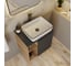 Тумба Bauedge Bau Dream Blackwood 60 правая, графит, раковина BAU Hotel Black Rand 48х37, смеситель для раковины высокий Hotel Black черный, выпуск клик клак черный SD4251 13