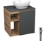 Тумба Bauedge Bau Dream Blackwood 60 правая, графит, раковина BAU Nimb 41х33, выпуск клик клак белый SD4272 1