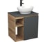 Тумба Bauedge Bau Dream Blackwood 60 правая, графит, раковина BAU Nimb 41х33, смеситель для раковины высокий Hotel Black черный SD4274 1