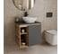 Тумба Bauedge Bau Dream Blackwood 60 правая, графит, раковина BAU Nimb 41х33, смеситель для раковины высокий Hotel Black черный SD4274 13