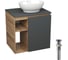 Тумба Bauedge Bau Dream Blackwood 60 правая, графит, раковина BAU Nimb 41х33, выпуск клик клак черный SD4273 1