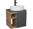 Тумба Bauedge Bau Dream Blackwood 60 правая, графит, раковина BAU Nimb 51х41 белая, смеситель Hotel Black черный SD4341 1