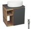 Тумба Bauedge Bau Dream Blackwood 60 правая, графит, раковина BAU Nimb 50х36, выпуск клик клак хром SD4226 1