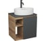Тумба Bauedge Bau Dream Blackwood 60 правая, графит, раковина BAU Nimb 51х41 белая, смеситель Hotel Dream Black черный SD4343 1