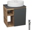 Тумба Bauedge Bau Dream Blackwood 60 правая, графит, раковина BAU Nimb 51х41 белая, выпуск клик клак хром SD4344 1