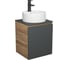 Тумба Bauedge Bau Dream Blackwood 50 графит, раковина BAU Element D40, белая, смеситель Hotel Black, черный SD4111 1