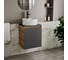 Тумба Bauedge Bau Dream Blackwood 50 графит, раковина BAU Element D40, белая, смеситель Hotel Black, черный SD4111 7
