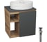Тумба Bauedge Bau Dream Blackwood 60 правая, графит, раковина BAU Nimb 51х41 белая, выпуск клик клак черный SD4346 1