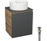 Тумба Bauedge Bau Dream Blackwood 50 графит, раковина BAU Element D40, белая, выпуск клик-клак черный SD4116 1
