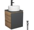 Тумба Bauedge Bau Dream Blackwood 50 графит, раковина BAU Element D40, белая, смеситель Hotel Black, черный, выпуск клик-клак черный SD4119 1