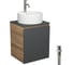 Тумба Bauedge Bau Dream Blackwood 50 графит, раковина BAU Element D40, белая, смеситель Hotel Dream, нерж. сталь, выпуск клик-клак, белый SD4121 1