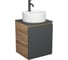 Тумба Bauedge Bau Dream Blackwood 50 графит, раковина BAU Element D40, белая, смеситель Hotel Dream Black, нерж. сталь, черный SD4113 1