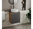 Тумба Bauedge Bau Dream Blackwood 50 графит, раковина BAU Element D40, белая, смеситель Hotel Dream Black, нерж. сталь, черный SD4113 7