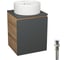 Тумба Bauedge Bau Dream Blackwood 50 графит, раковина BAU Element D40, белая, выпуск клик-клак белый SD4115 1