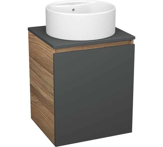 Тумба Bauedge Bau Dream Blackwood 50 графит, раковина BAU Element D40, белая SD4109 1