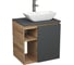 Тумба Bauedge Bau Dream Blackwood 60 правая, графит, раковина BAU Spectrum mini 47х24 смеситель для раковины высокий Hotel Still, нержавеющая сталь SD4212 1