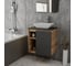 Тумба Bauedge Bau Dream Blackwood 60 правая, графит, раковина BAU Spectrum mini 47х24 смеситель для раковины высокий Hotel Still, нержавеющая сталь SD4212 9
