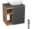 Тумба Bauedge Bau Dream Blackwood 60 правая, графит, раковина BAU Spectrum mini 47х24 выпуск клик клак белый SD4209 1