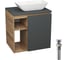 Тумба Bauedge Bau Dream Blackwood 60 правая, графит, раковина BAU Spectrum mini 47х24 выпуск клик клак хром SD4208 1