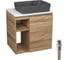 Тумба Bauedge Bau Dream Blackwood 60 правая, раковина BAU Cerama 48х37 темно-серая матовая, выпуск клик клак белый SD3373 1