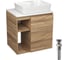Тумба Bauedge Bau Dream Blackwood 60 правая, раковина BAU Cerama 48х37 белая, выпуск клик клак черный SD3360 1
