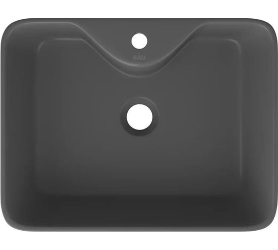 Тумба Bauedge Bau Dream Blackwood 60 правая, раковина BAU Cerama 48х37 темно-серая матовая, смеситель Hotel Black черный SD3369